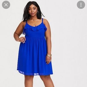 Torrid cobalt blue chiffon dress